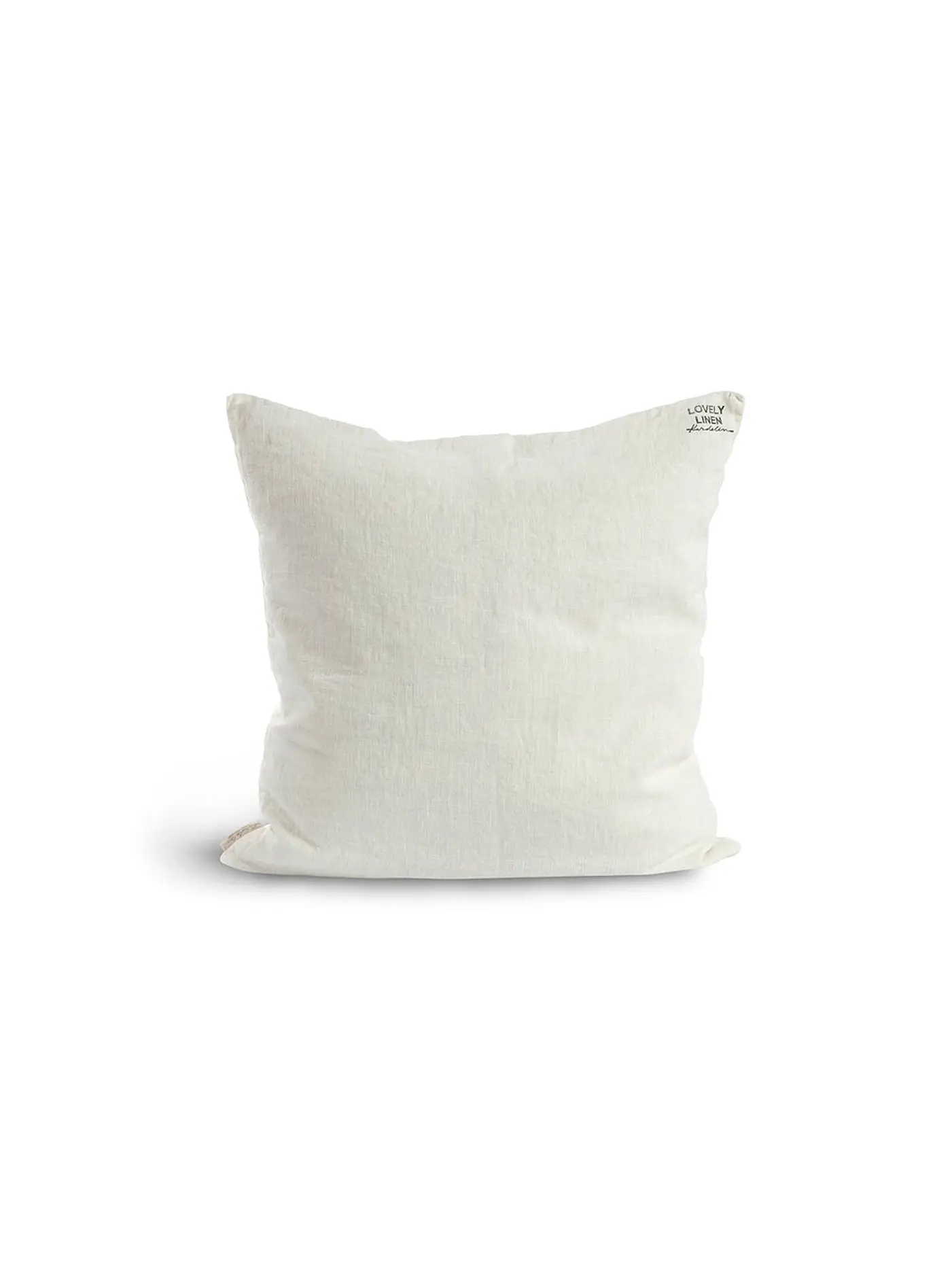 LOVELY LINEN | Leinen-Kissenbezug 47x47cm (Light Grey) | weiss
